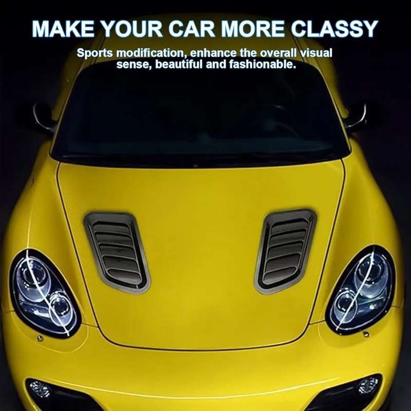 Universal Car Tuning Hood Vents - Air Flow Intake Decoration Trim Cover Kit - 2PCS