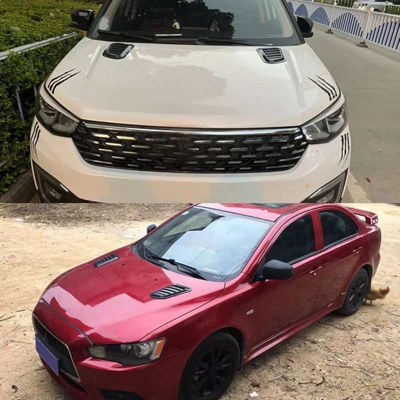 Universal Car Tuning Hood Vents - Air Flow Intake Decoration Trim Cover Kit - 2PCS