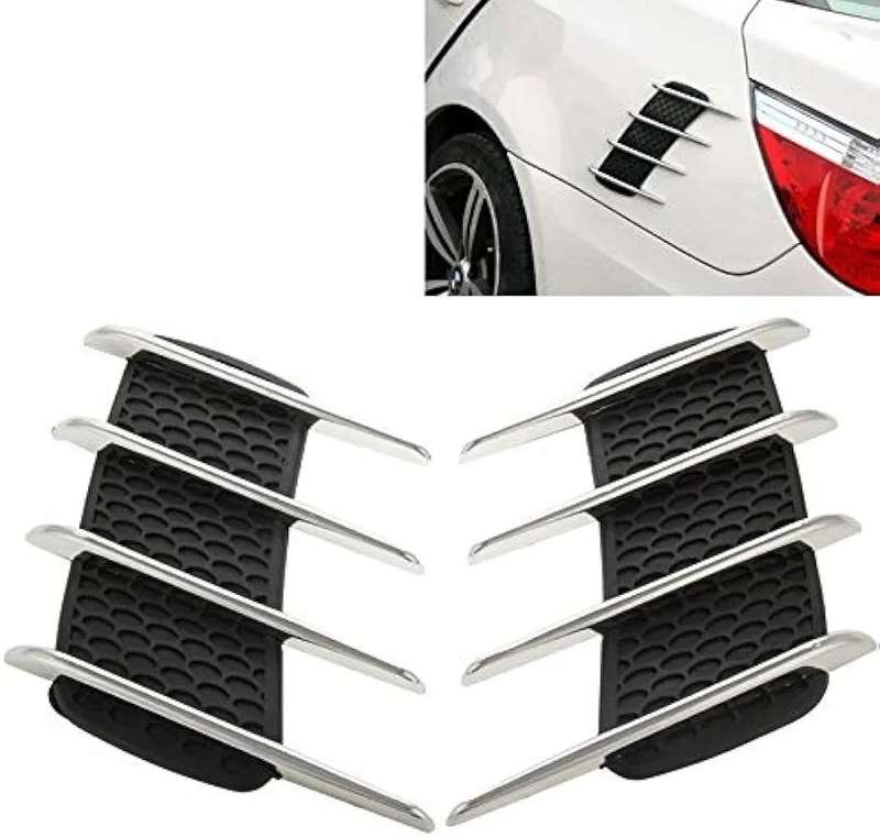 Car Exterior Accessories 2 PCS Hood Side Shark Gill Simulation Air Flow Vent Fender Sticker for C...