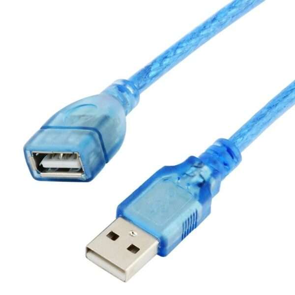 PL-L206 USB2.0 Transparent Blue Male To Female Extension Cable 10M