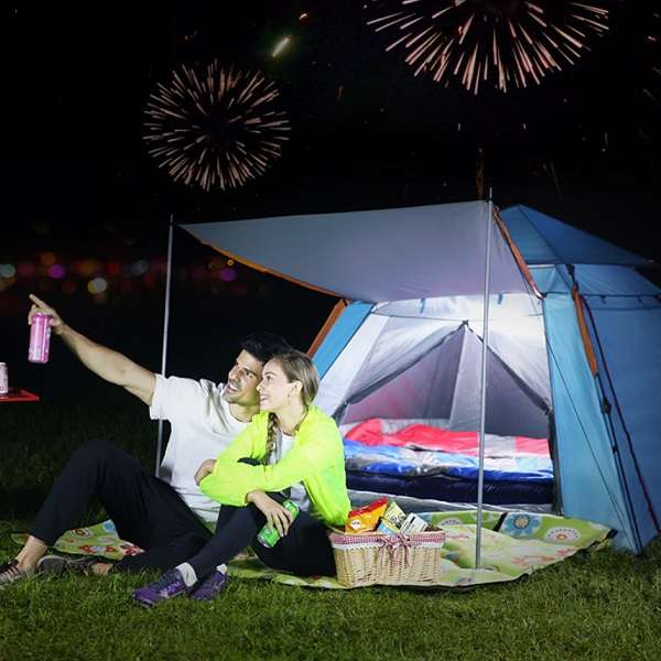 Square Blue Camping Tent 2.15m x 2.15m x 1.42m