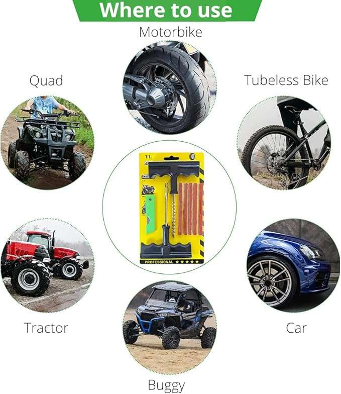 Car Tubeless Tyre Puncture Repair Kit