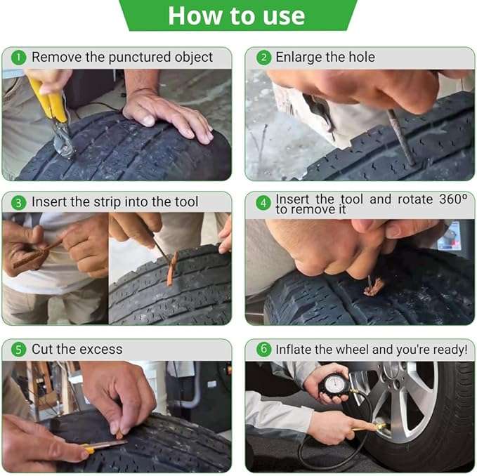 Car Tubeless Tyre Puncture Repair Kit
