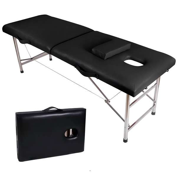 Foldable Massage Tables with Pillow SPA Bed with Stainless Steel Frame