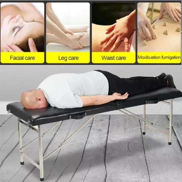 Foldable Massage Tables with Pillow SPA Bed with Stainless Steel Frame
