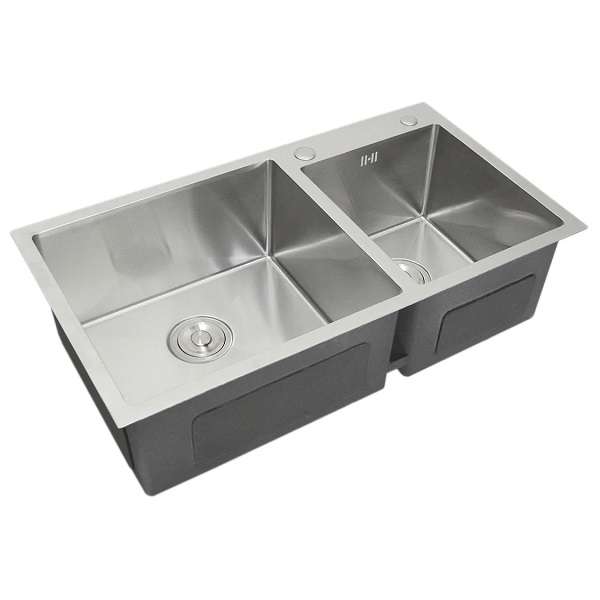 Extra Large Dual Bowl Square Overmount Stainless Steel Sink 80cm x 45cm x 20CM