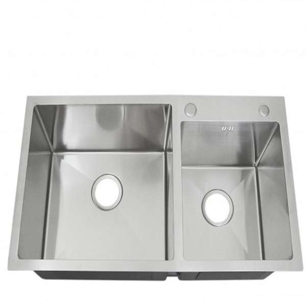 Extra Large Dual Bowl Square Overmount Stainless Steel Sink 80cm x 45cm x 20CM