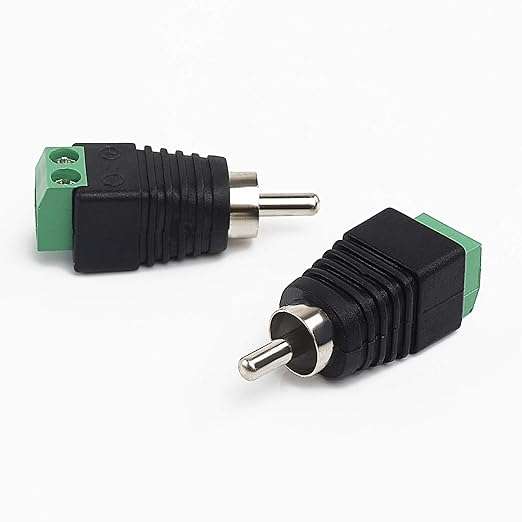 RCA to AV Screw Terminal Connector - Audio/Video Speaker Wire Connectors Solderless Adapter