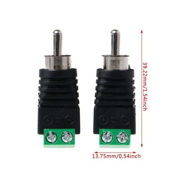 RCA to AV Screw Terminal Connector - Audio/Video Speaker Wire Connectors Solderless Adapter