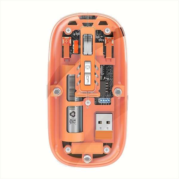 Transparent Wireless Rechargeable Mouse | Silent & Sleek Design