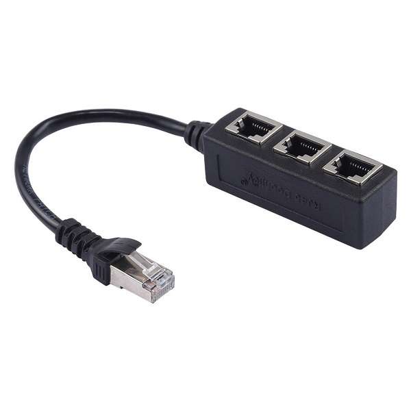 L144 RJ45 Splitter Ethernet One Male To Three Female Extension Line
