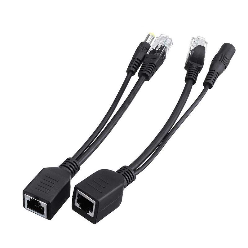 L96 POE Cable Splitter + Injector Set Black