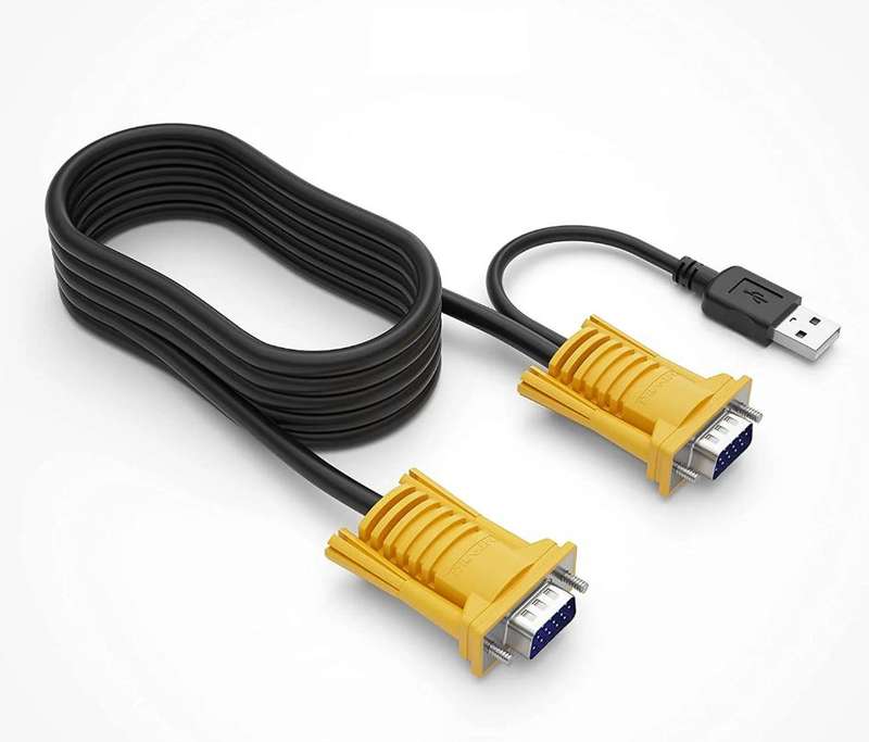 XF0180 2-in-1 USB VGA KVM Cable 2m