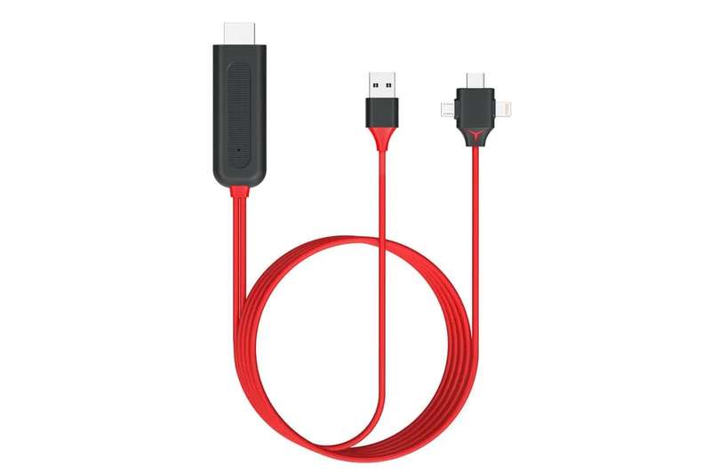 L7-7 3 in 1 HDMI Cable With USB Power, Type C, V8 And Lightning Pin for IOS