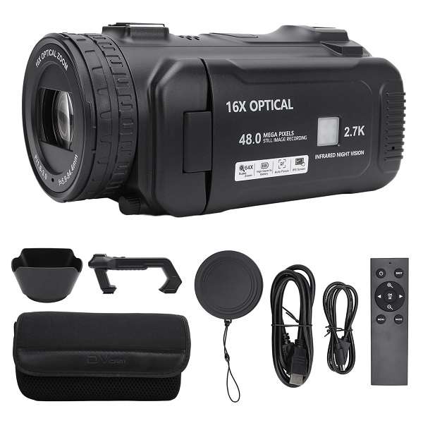 DV-Z1 48MP HD Video Camera Camcorder with 16x Optical Zoom & 2.7K Video Resolution - 4" IPS Touch...