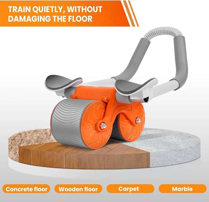Double Wheel Automatic Abdominal Exercise Wheel - Ab Roller with Elbow Support
