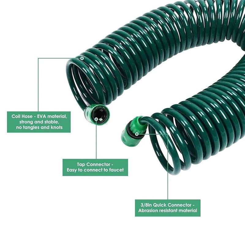 Coil Garden Water Hose - Telescopic Spring Tube Watering Pipe