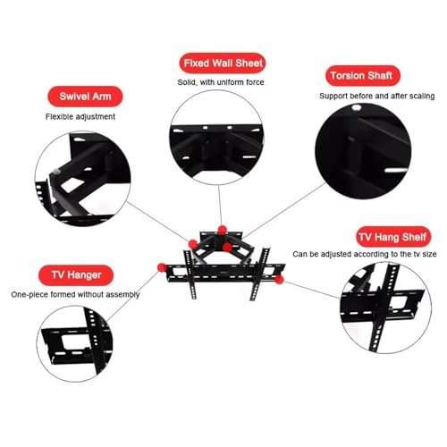 Full Motion TV Wall Mount Bracket for 26-55 Inch Screens - Heavy Duty Adjustable Tilt and Swivel ...