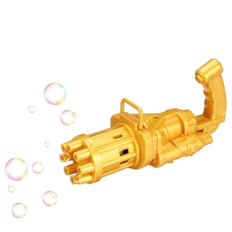 Bufftee Bubble Gatling Gun - Bubble Minigun - Electric Bubble Machine Gun-Gold