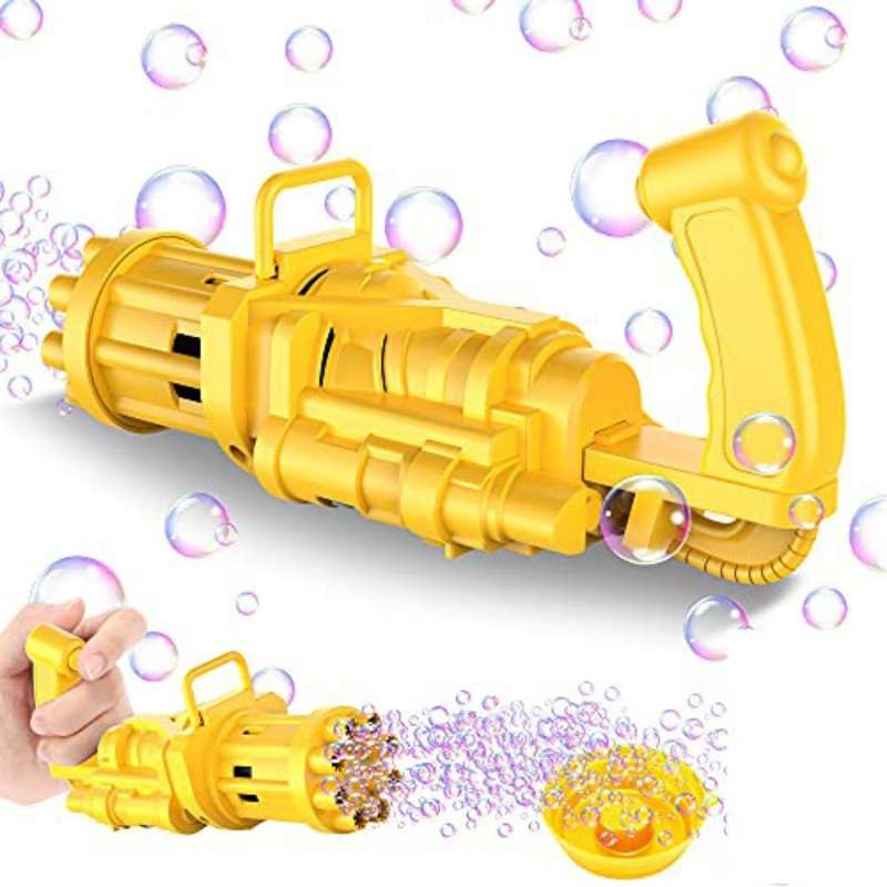 Bufftee Bubble Gatling Gun - Bubble Minigun - Electric Bubble Machine Gun-Gold