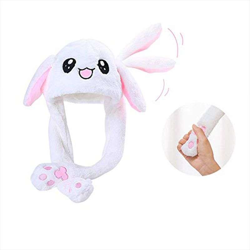 Warm Pink Bunny Plush Beanie & Scarf - Multifunctional Winter Hat