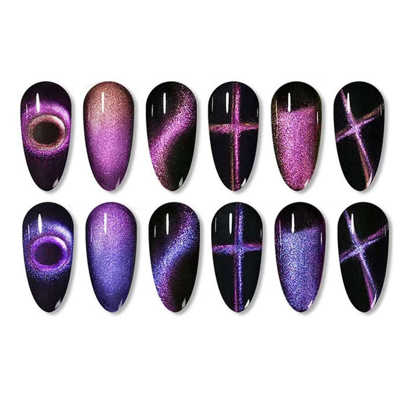 Magnetic Gel Nail Polish Starter Kit With 48W Nail Lamp - 9d Cat Eye