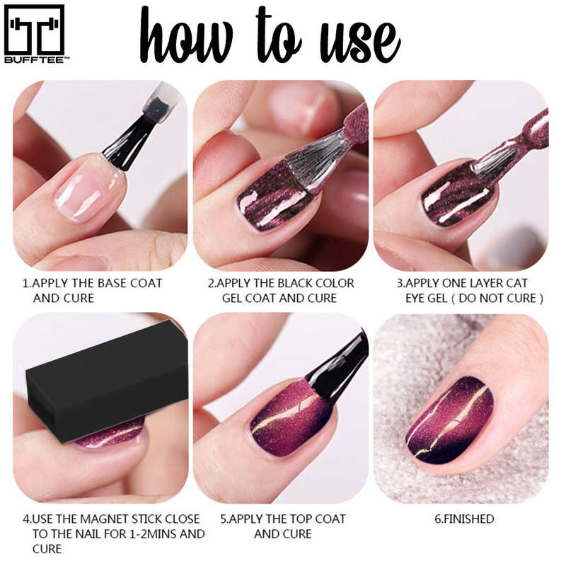 Magnetic Gel Nail Polish Starter Kit With 48W Nail Lamp - 9d Cat Eye