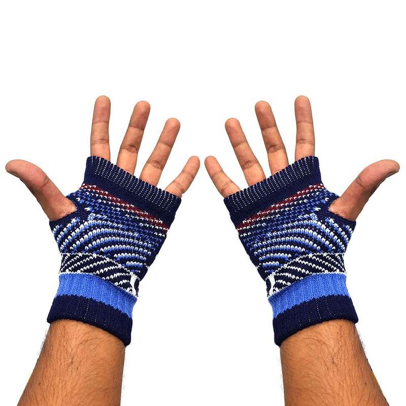 Fingerless Mittens - Warm Winter Fingerless Gloves - Royal