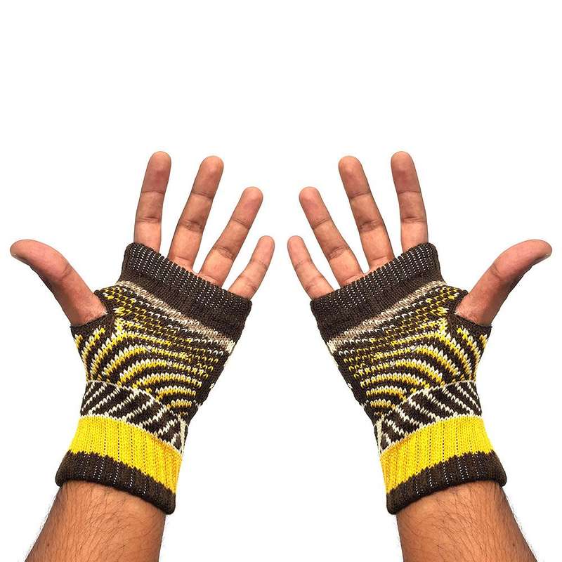 Fingerless Mittens - Warm Winter Fingerless Gloves - Tiger Eye