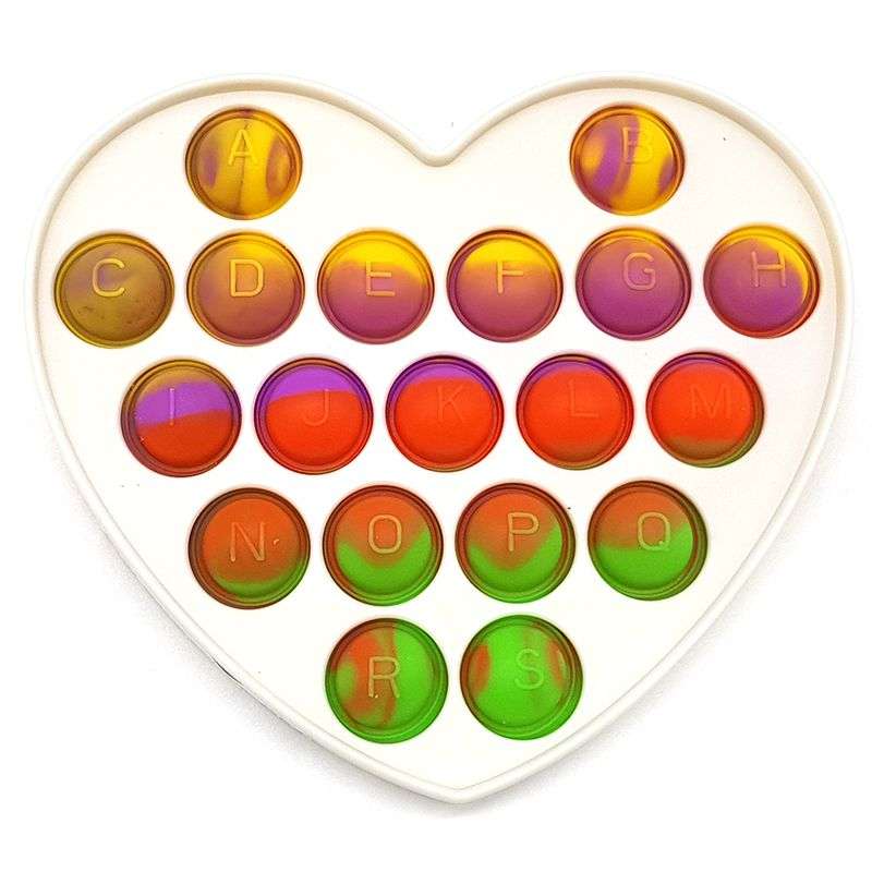 Plastic White Heart Pop it Fidget - TIKTOK Popping Bubble Game