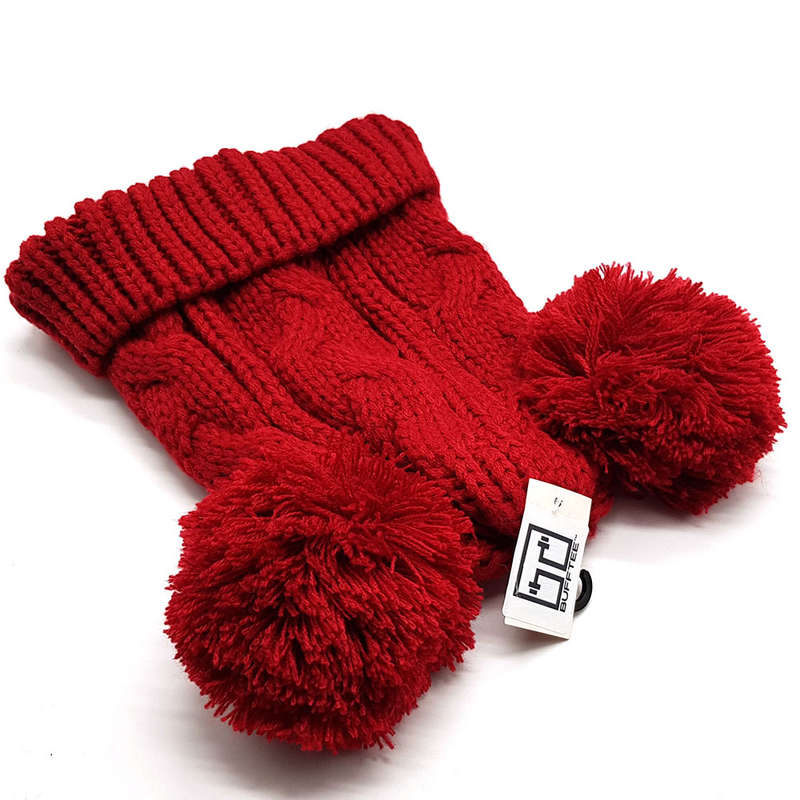 Winter Warm Knitted Twin Pom Pom Beanie - Rose