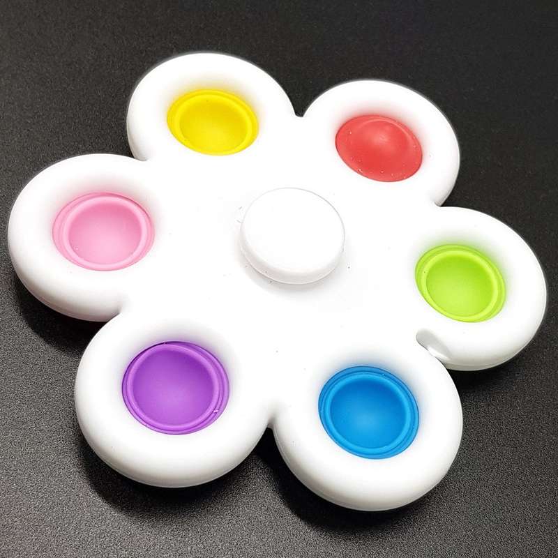Pop It Fidget & 5 Circle Fidget Spinner 2in1- The Ultimate Fidget- White