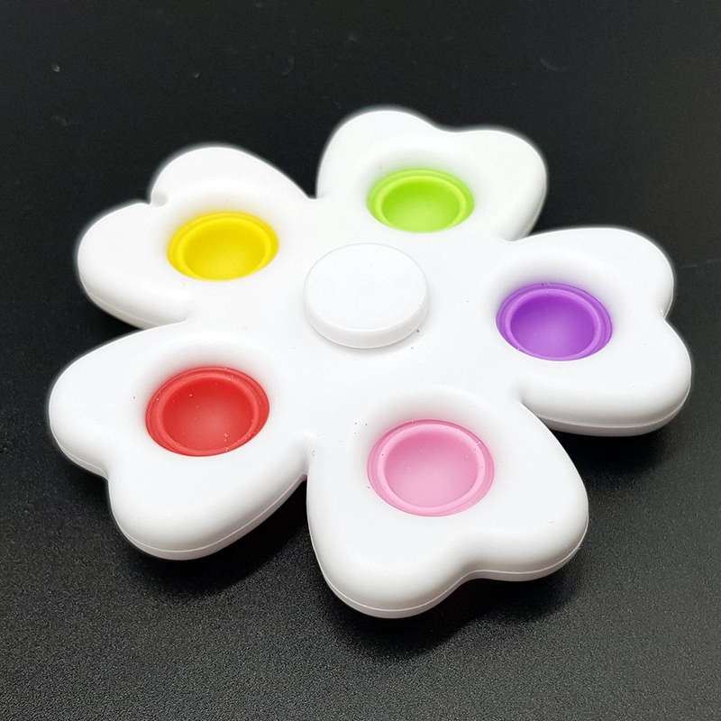 Pop It Fidget & Flower Fidget Spinner 2in1- The Ultimate Fidget -White