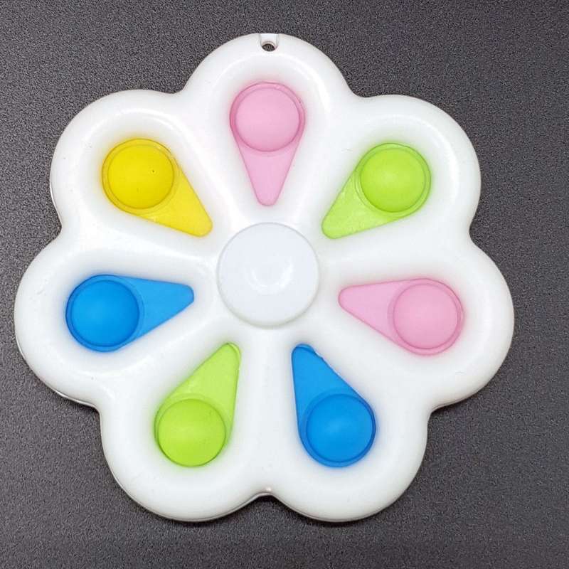 Pop It Fidget & Flower Fidget Spinner 2in1- The Ultimate Fidget -White
