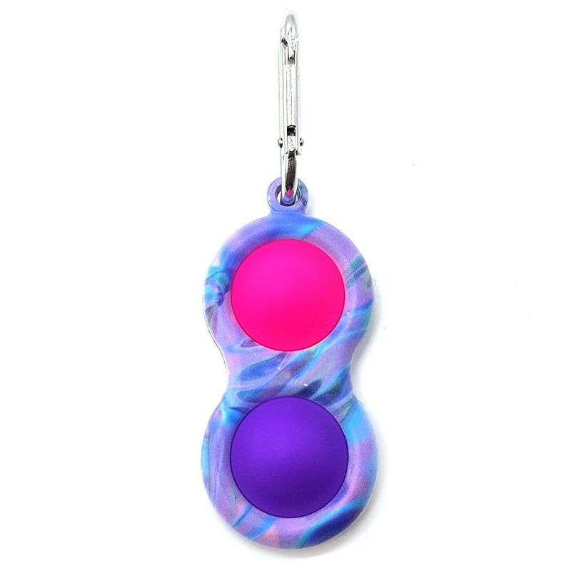 Fidget Pop It Toy Key Ring Double Bubble POP Keychain - Graffiti