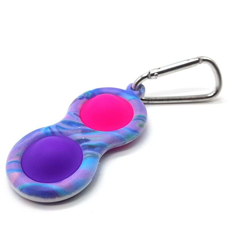 Fidget Pop It Toy Key Ring Double Bubble POP Keychain - Graffiti
