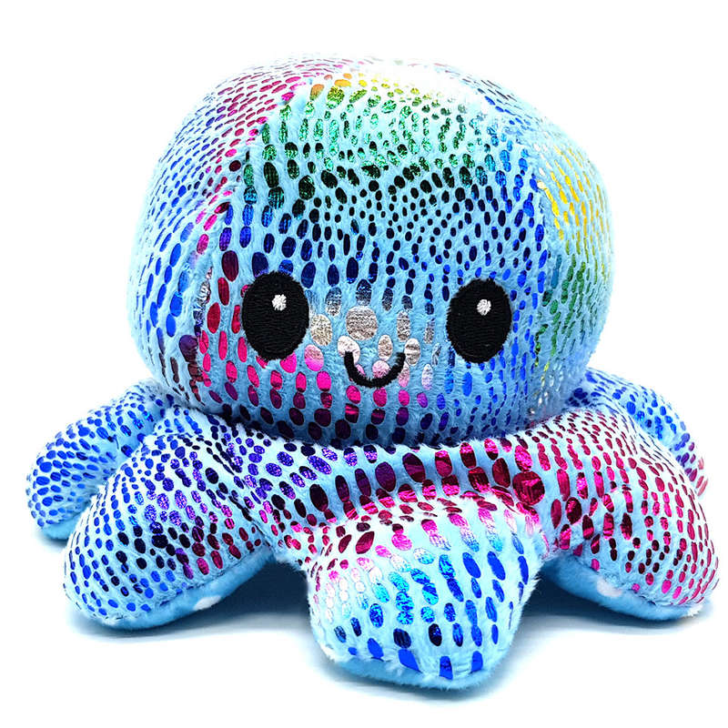 Happy or Sad Octopus - Mini Mood Octopus - Reversible - Blueberry