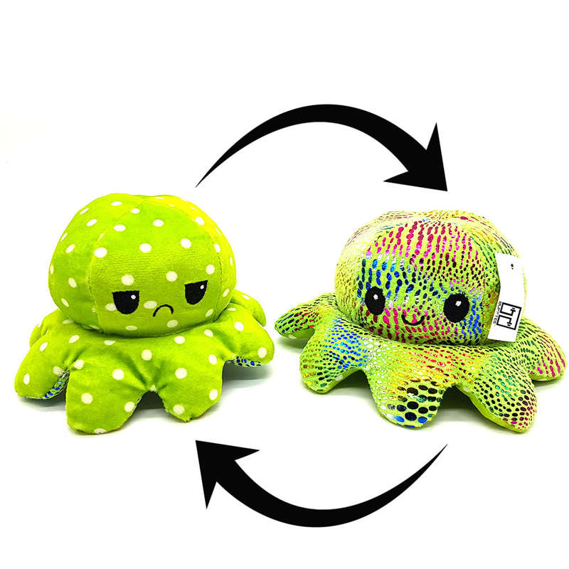 Happy or Sad Octopus - Mini Mood Octopus - Reversible - Gooseberry