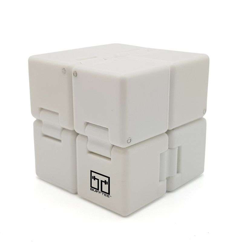 Bufftee Infinity Cube Fidget- Folding Magic Cube - Tesseract White