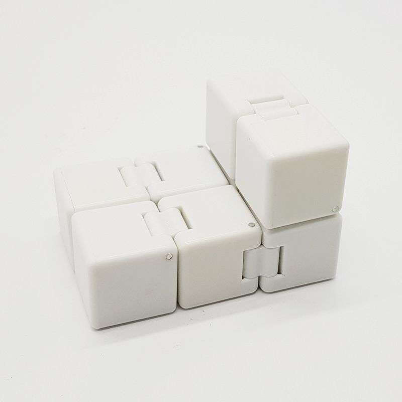 Bufftee Infinity Cube Fidget- Folding Magic Cube - Tesseract White