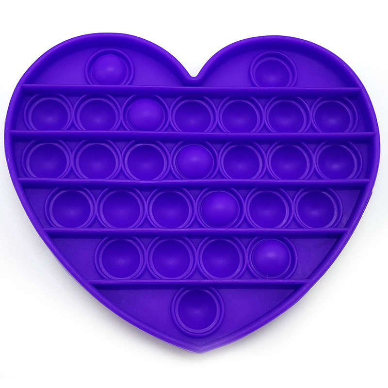 Pop It Fidget Toy -Popping Bubble Game- Navy Heart