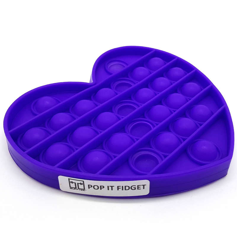 Pop It Fidget Toy -Popping Bubble Game- Navy Heart