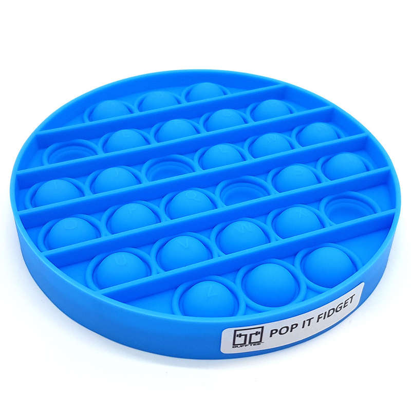 Pop It Fidget Toy -Popping Bubble Game- Blue Circle