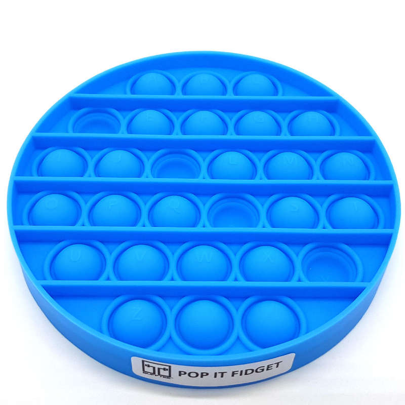 Pop It Fidget Toy -Popping Bubble Game- Blue Circle
