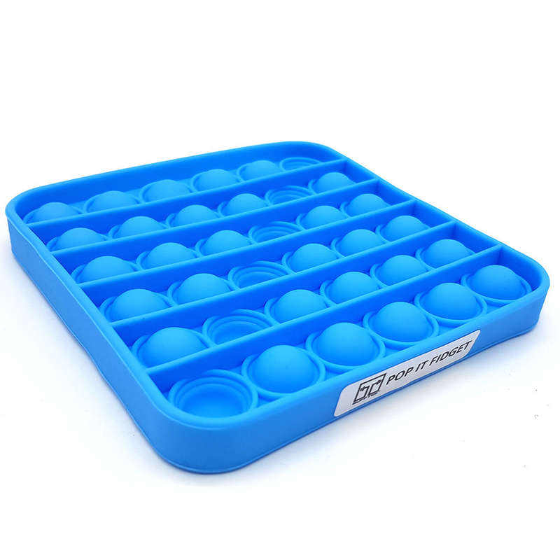 Pop It Fidget Toy -Popping Bubble Game- Blue Square