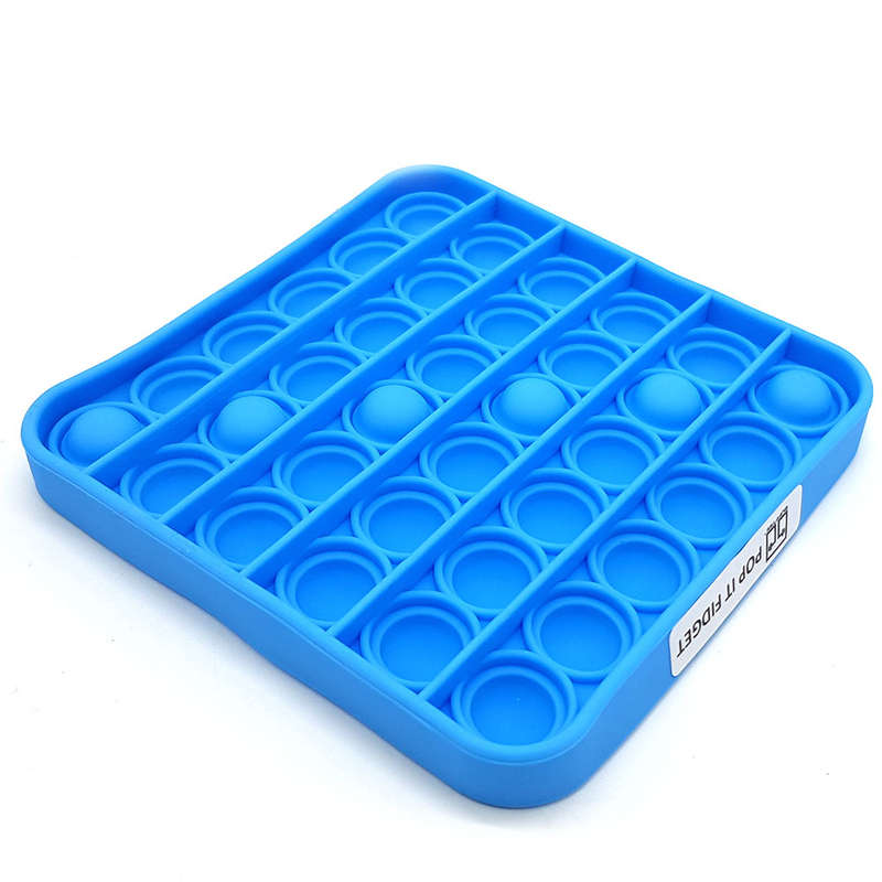 Pop It Fidget Toy -Popping Bubble Game- Blue Square