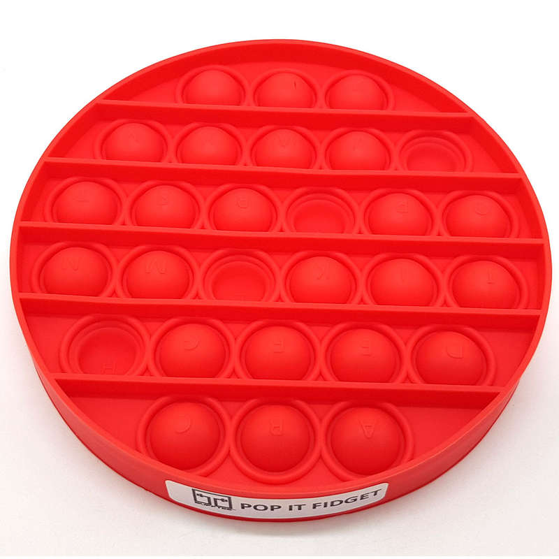 Pop It Fidget Toy -Popping Bubble Game- Red Circle