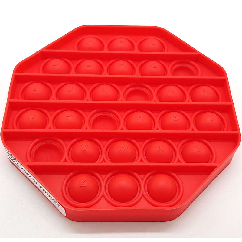 Pop It Fidget Toy -Popping Bubble Game- Red Octagon