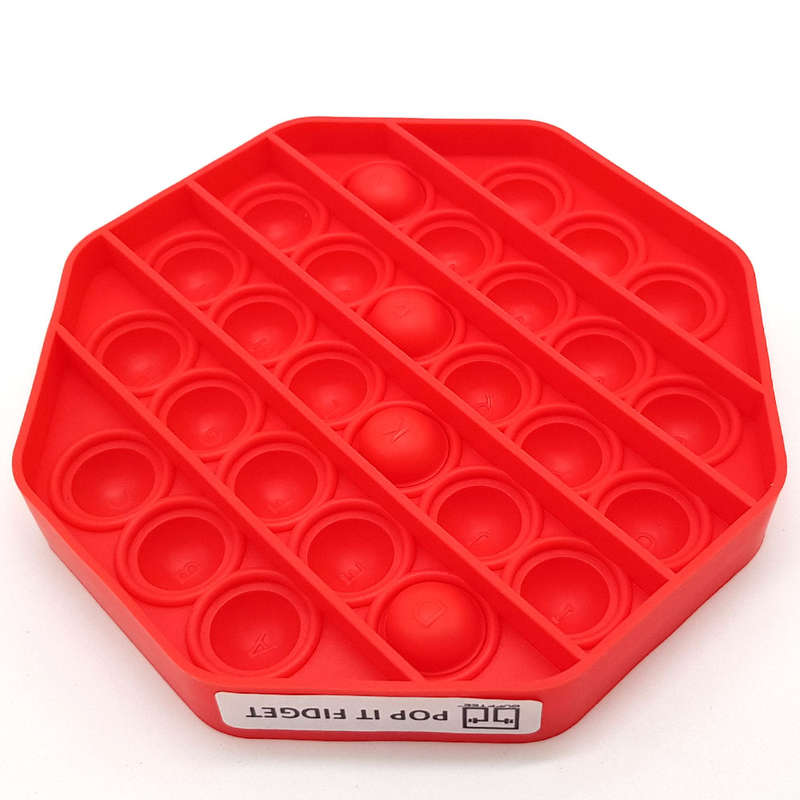 Pop It Fidget Toy -Popping Bubble Game- Red Octagon