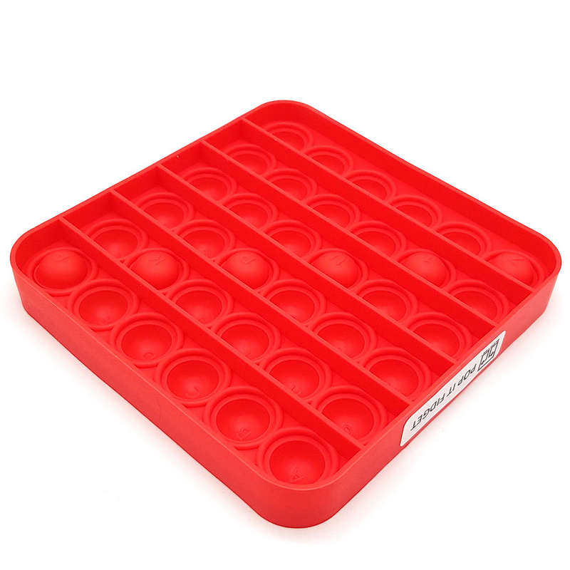 Pop It Fidget Toy -Popping Bubble Game- Red Square